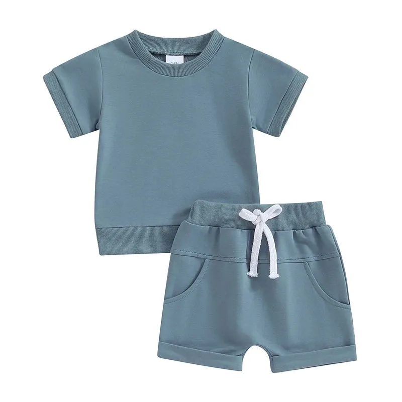 2Pcs Toddler Baby Boy Summer Clothes Set