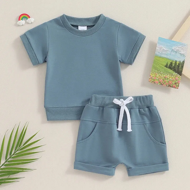 2Pcs Toddler Baby Boy Summer Clothes Set