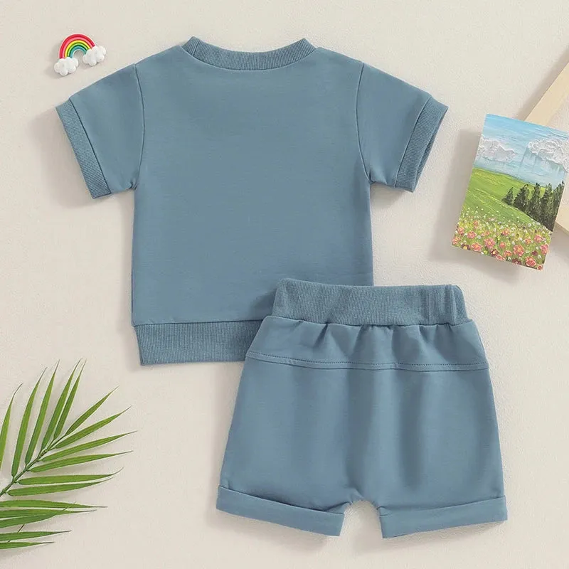 2Pcs Toddler Baby Boy Summer Clothes Set