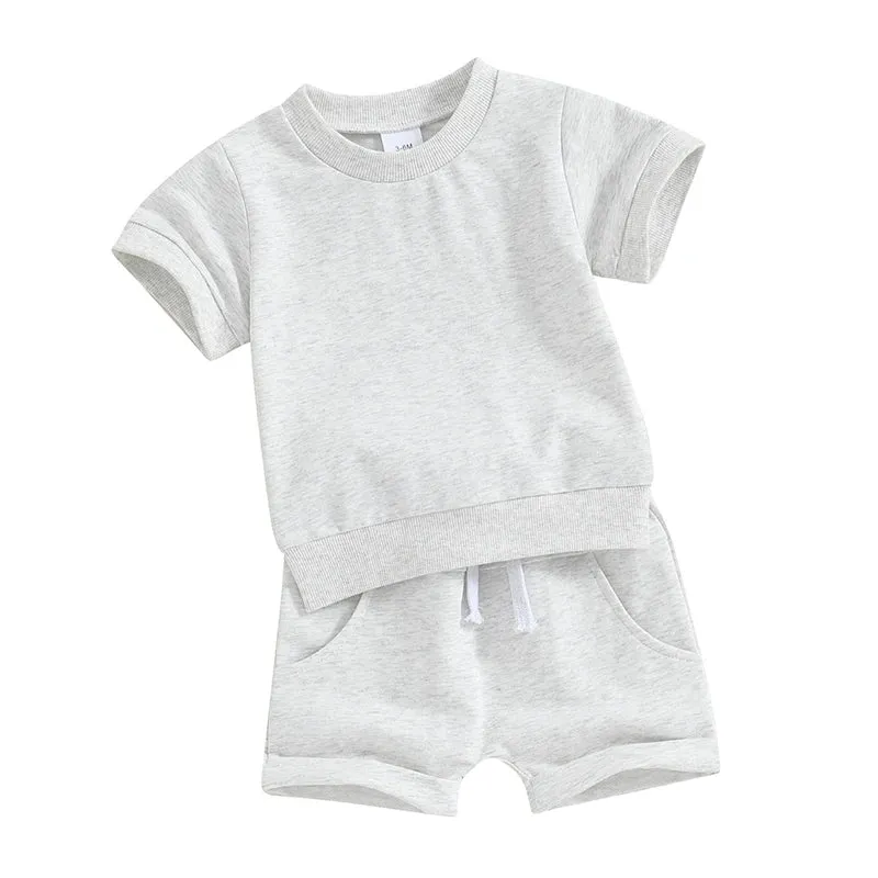 2Pcs Toddler Baby Boy Summer Clothes Set