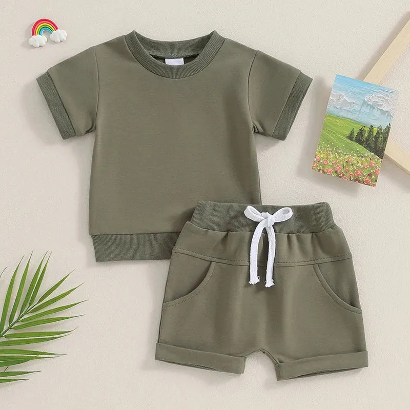 2Pcs Toddler Baby Boy Summer Clothes Set