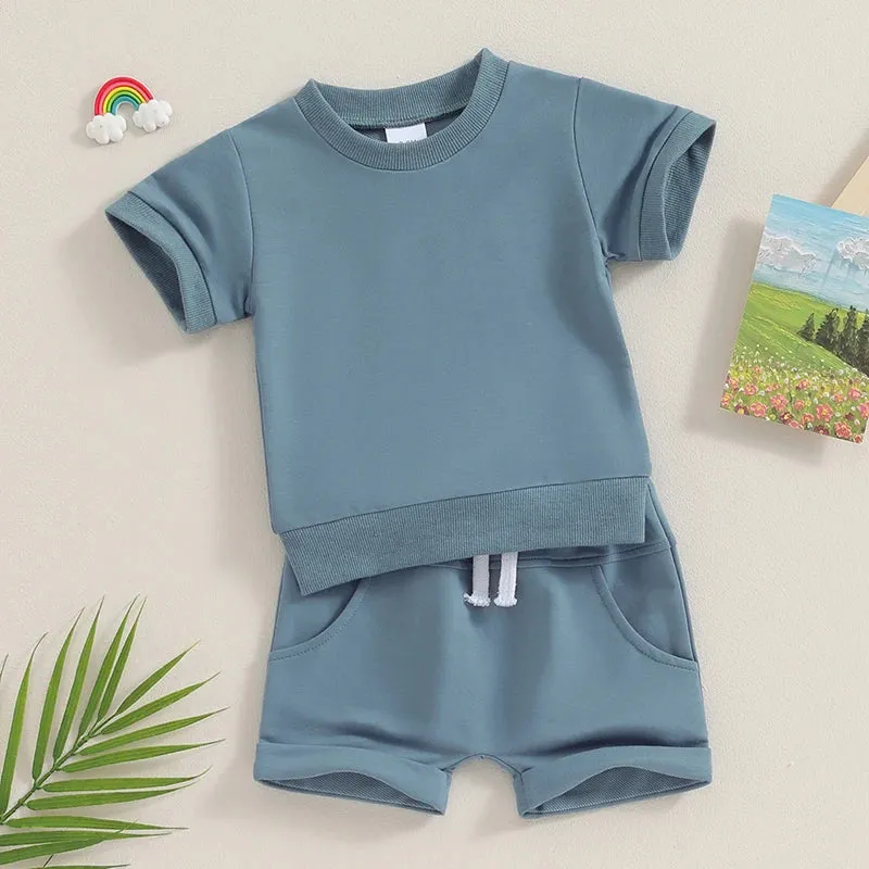 2Pcs Toddler Baby Boy Summer Clothes Set