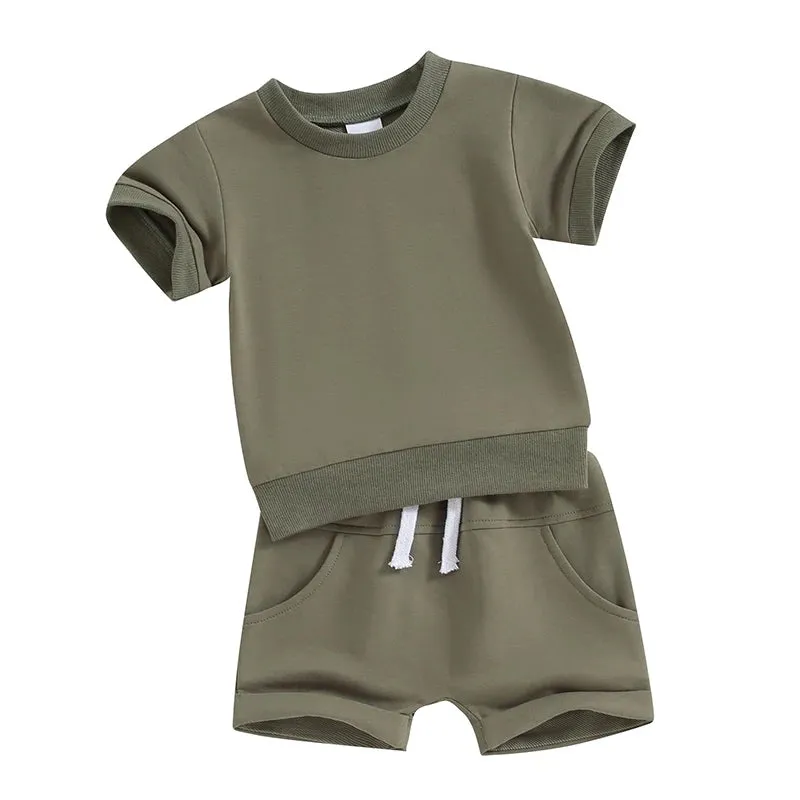 2Pcs Toddler Baby Boy Summer Clothes Set