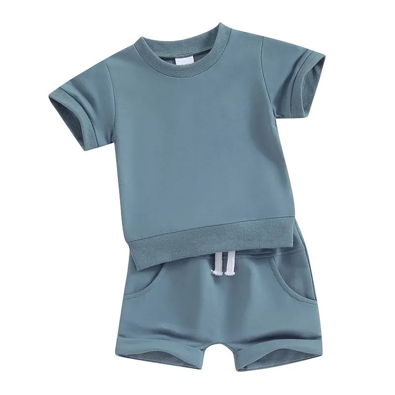 2Pcs Toddler Baby Boy Summer Clothes Set