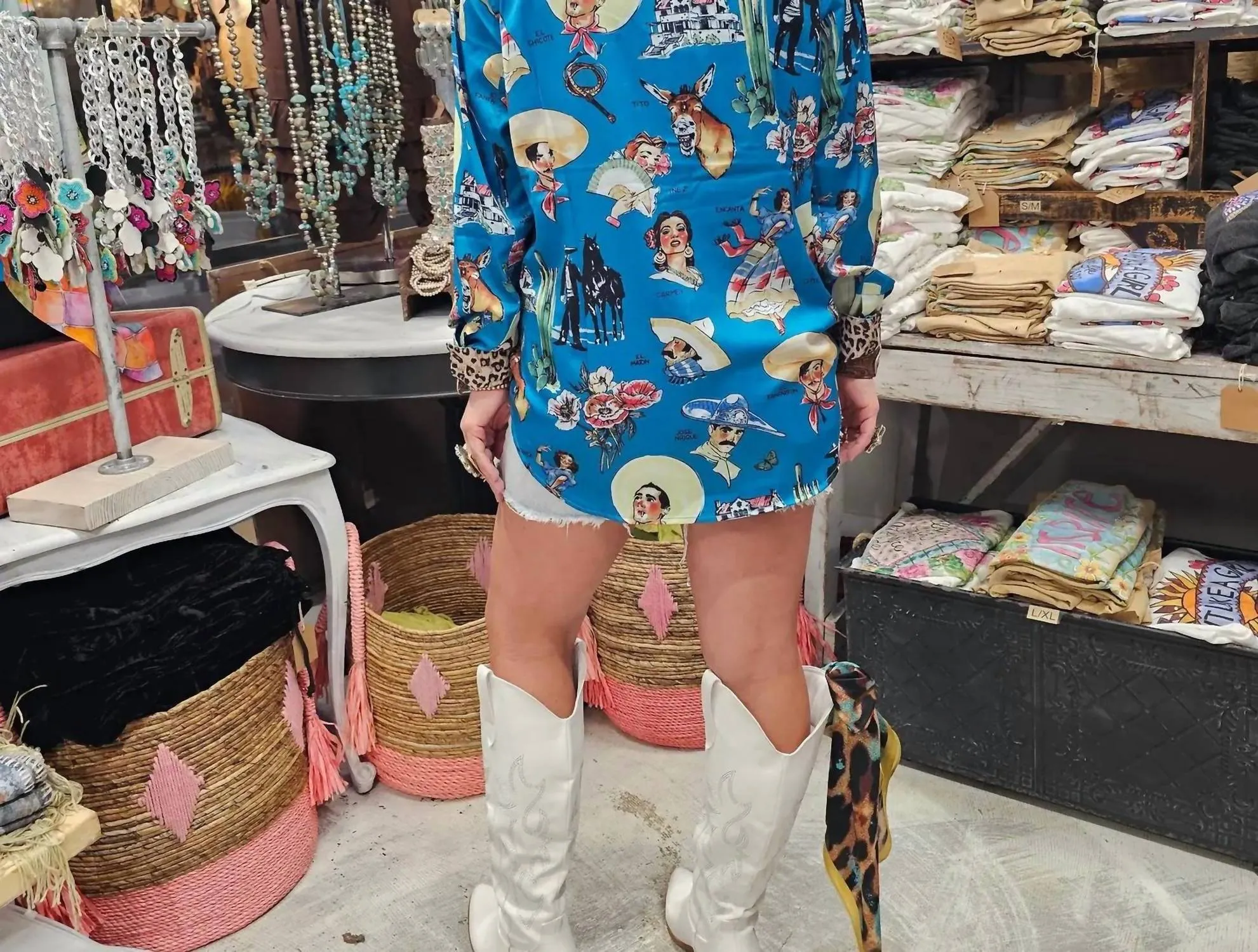 A Rare Bird - Let's Rodeo Satin Blouse