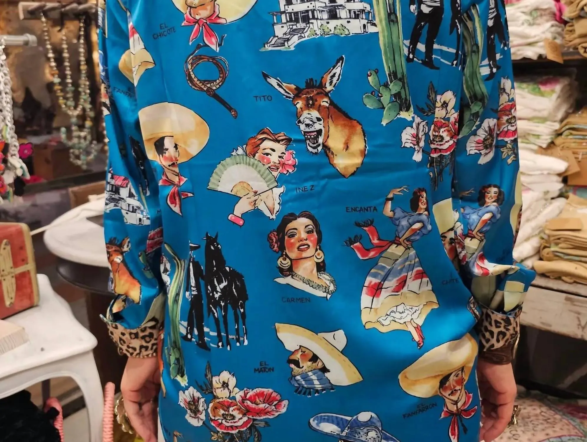 A Rare Bird - Let's Rodeo Satin Blouse