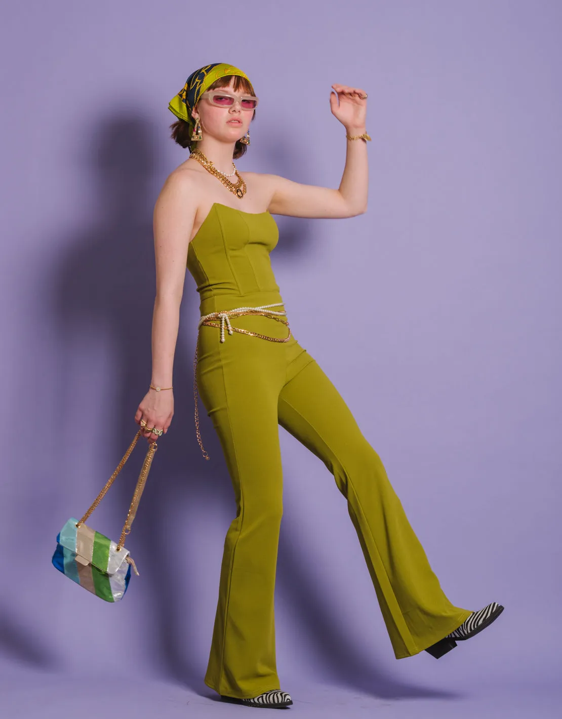 Basic flared trousers