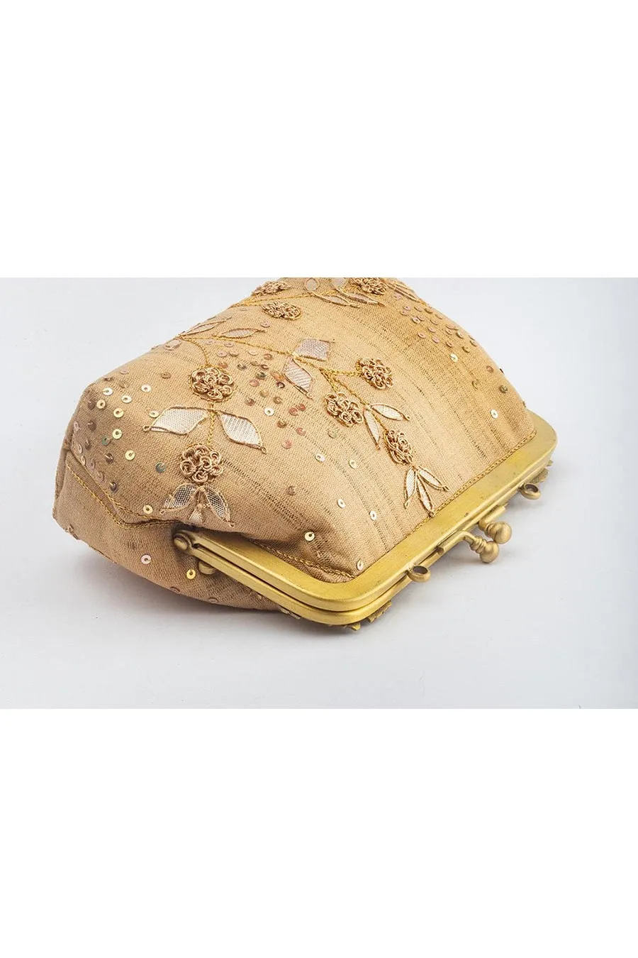 Beige Jhoomer Embroidered Clutch