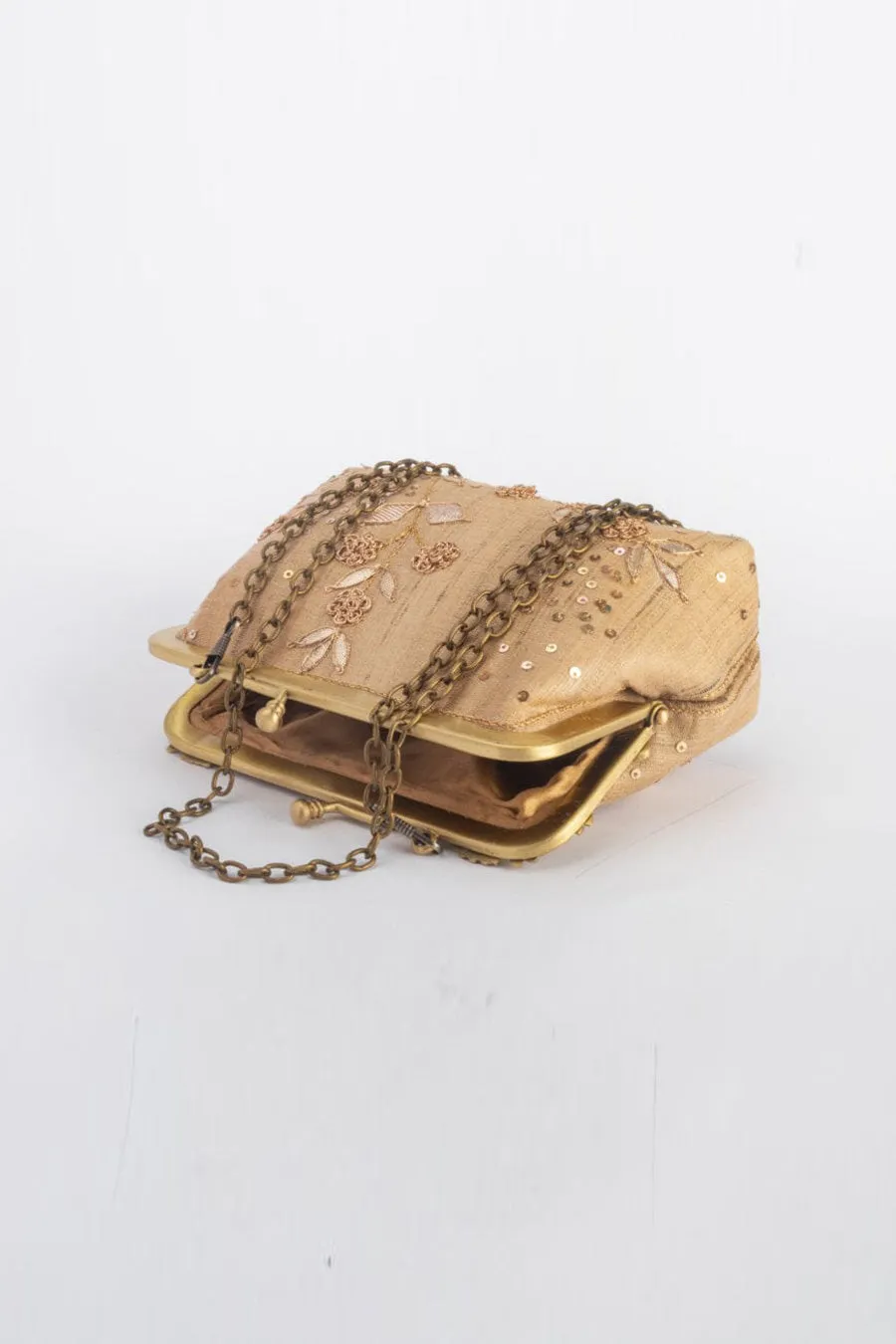 Beige Jhoomer Embroidered Clutch