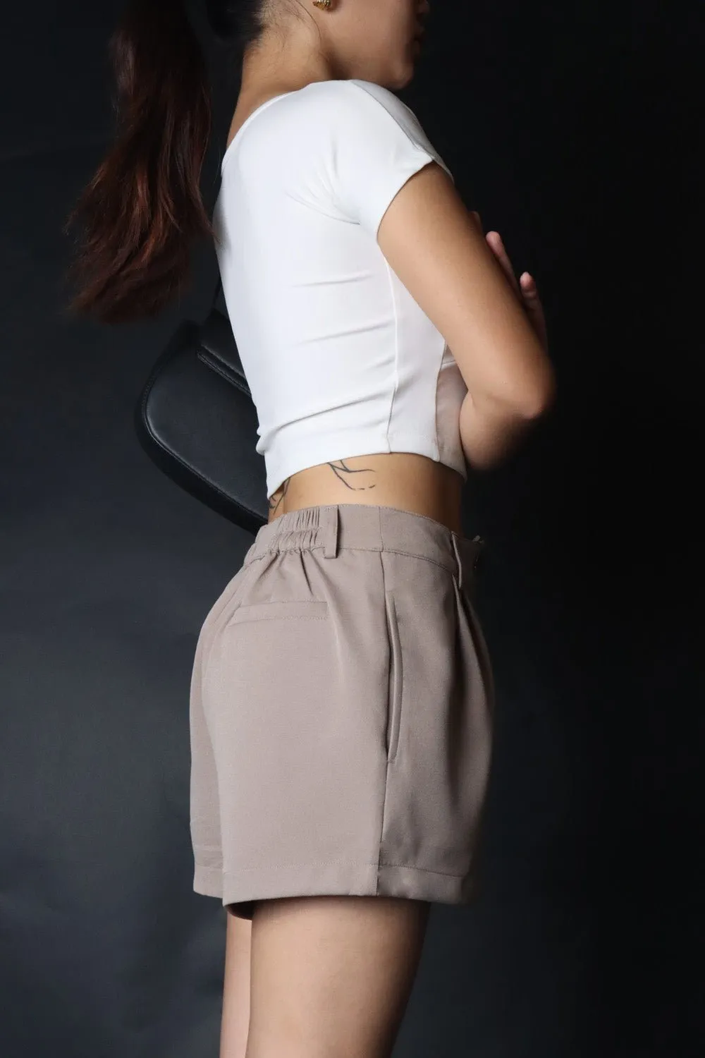 Beige Xerox Tailored Shorts