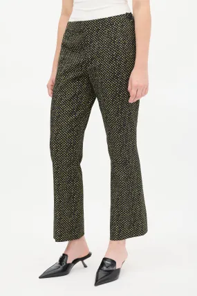 Black & Yellow Wool Printed Trouser