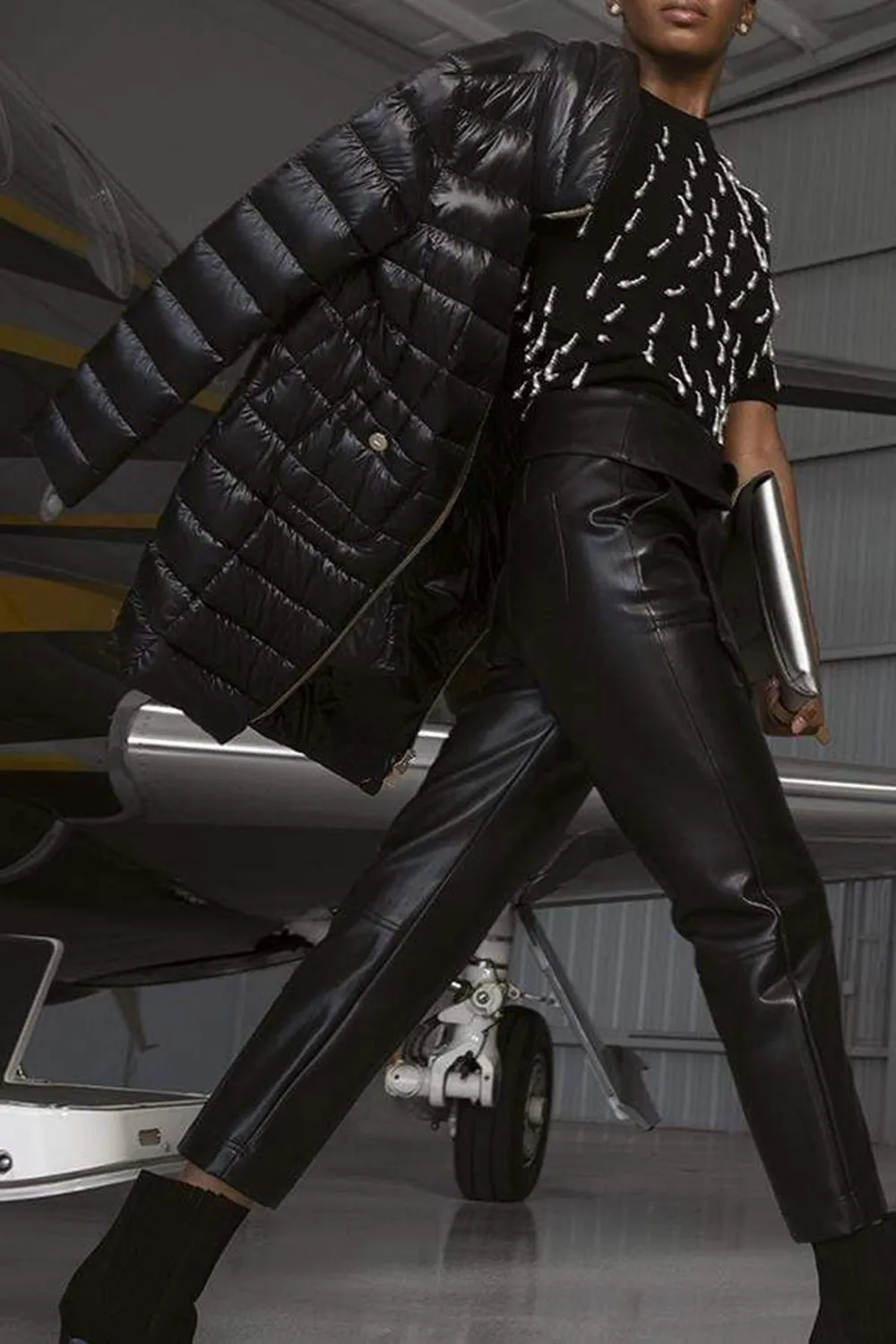 Black Iconico Fitted Midi Jacket