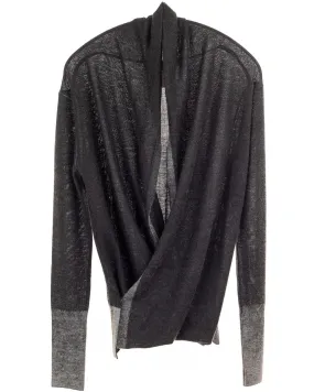Black Printed Wrap Top
