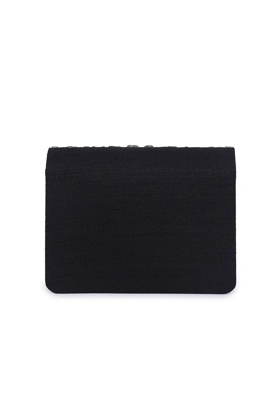 Black Sparkling Hand-Embroidered Clutch