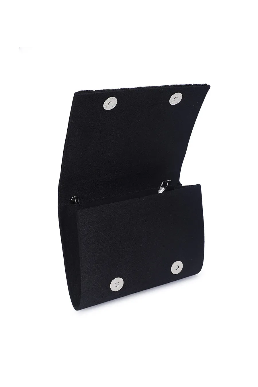 Black Sparkling Hand-Embroidered Clutch