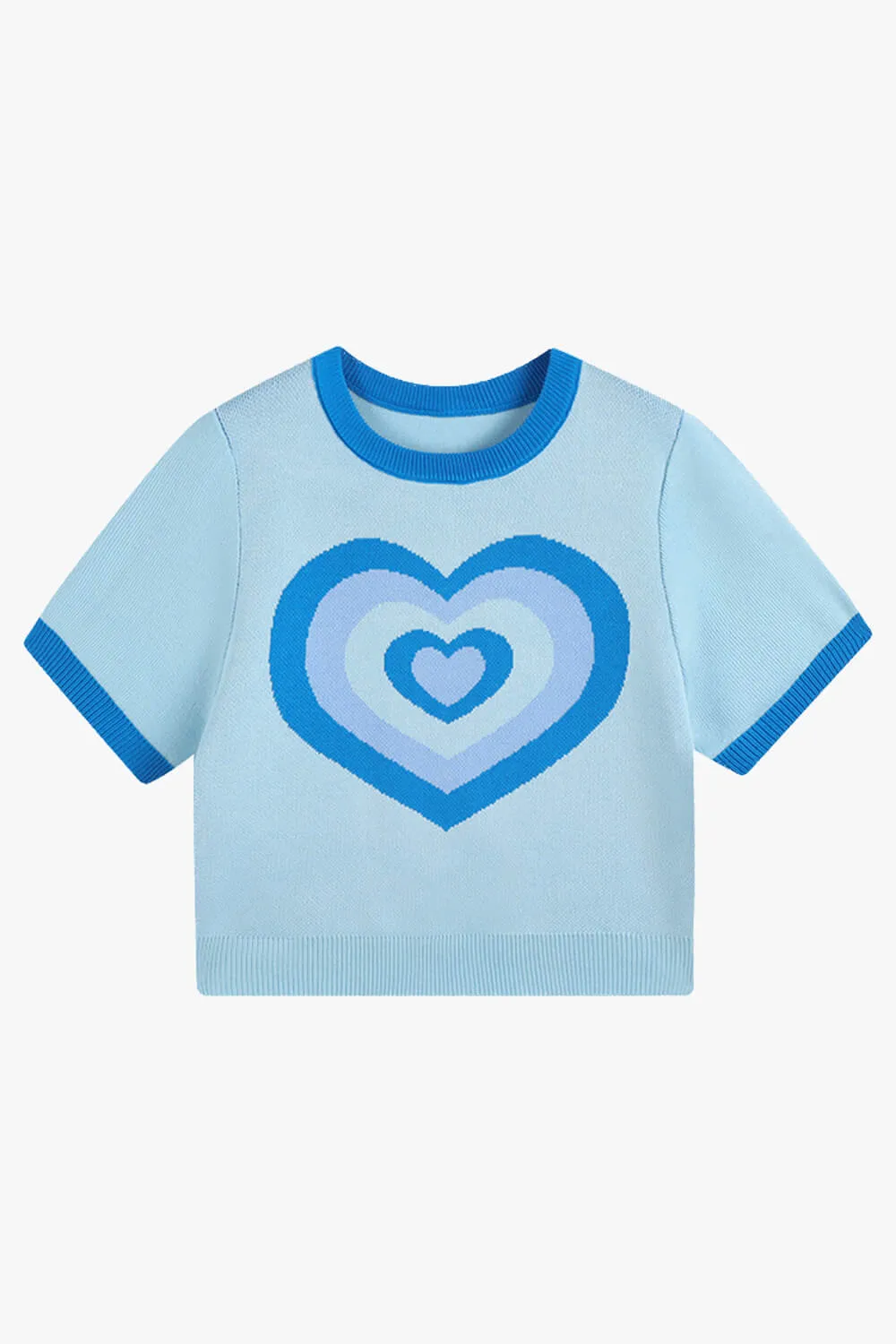 Blue Layered Heart Crop Top
