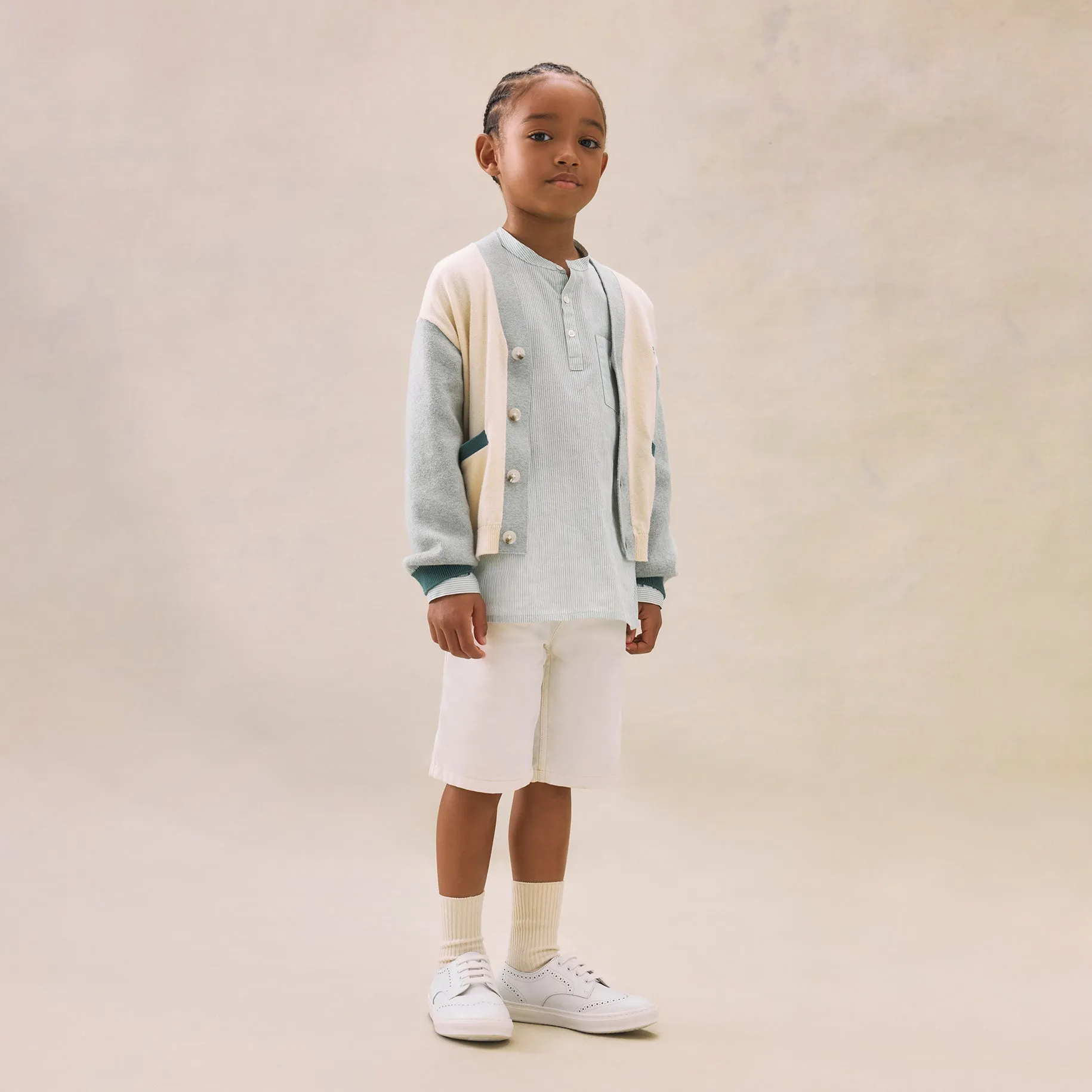 BONPOINT Edouard Two-Tone Cardigan
