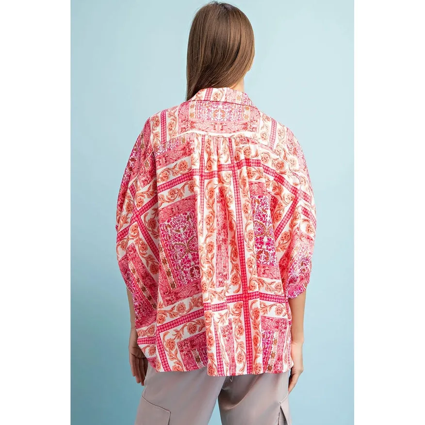 Boxy Fit Blouse Pink