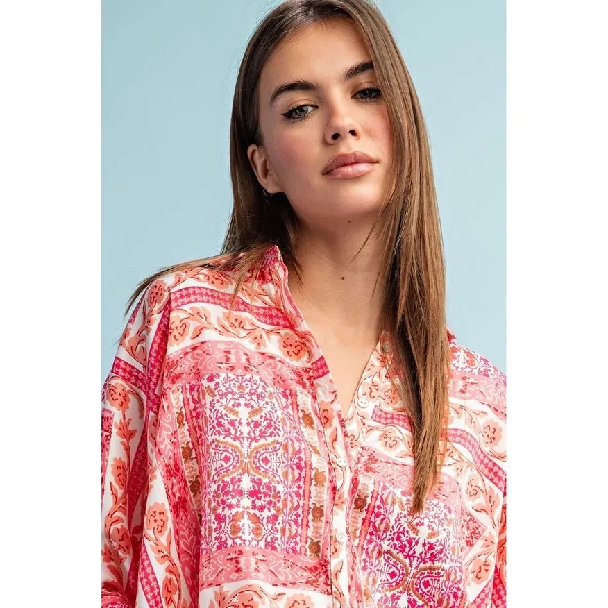 Boxy Fit Blouse Pink