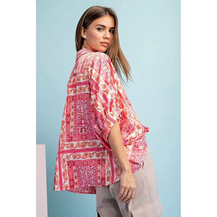 Boxy Fit Blouse Pink