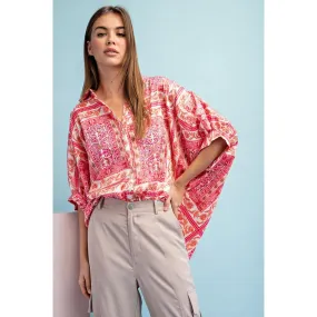 Boxy Fit Blouse Pink