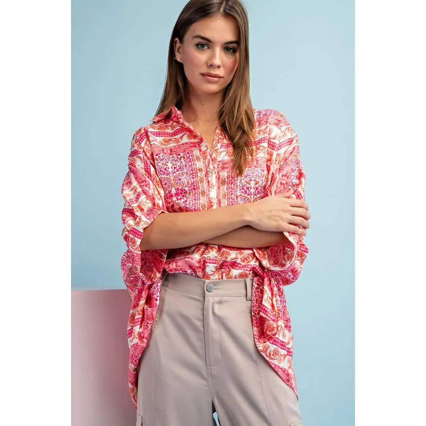 Boxy Fit Blouse Pink