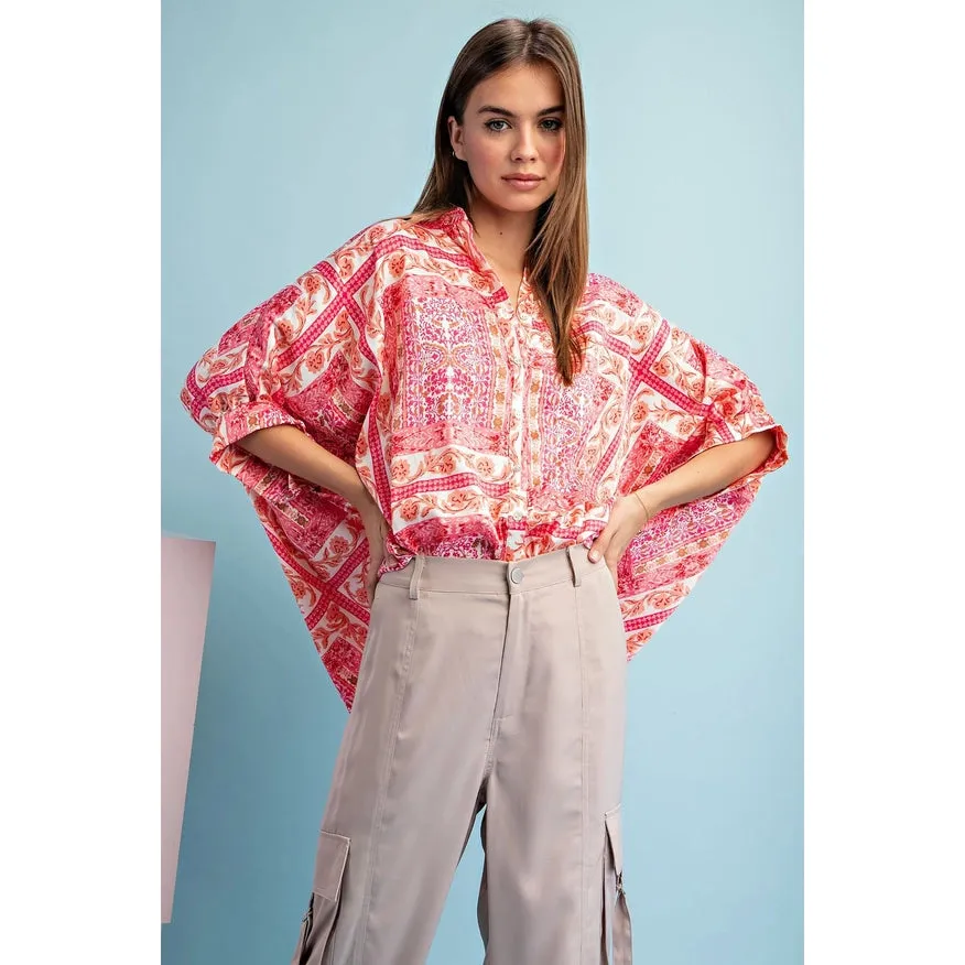 Boxy Fit Blouse Pink
