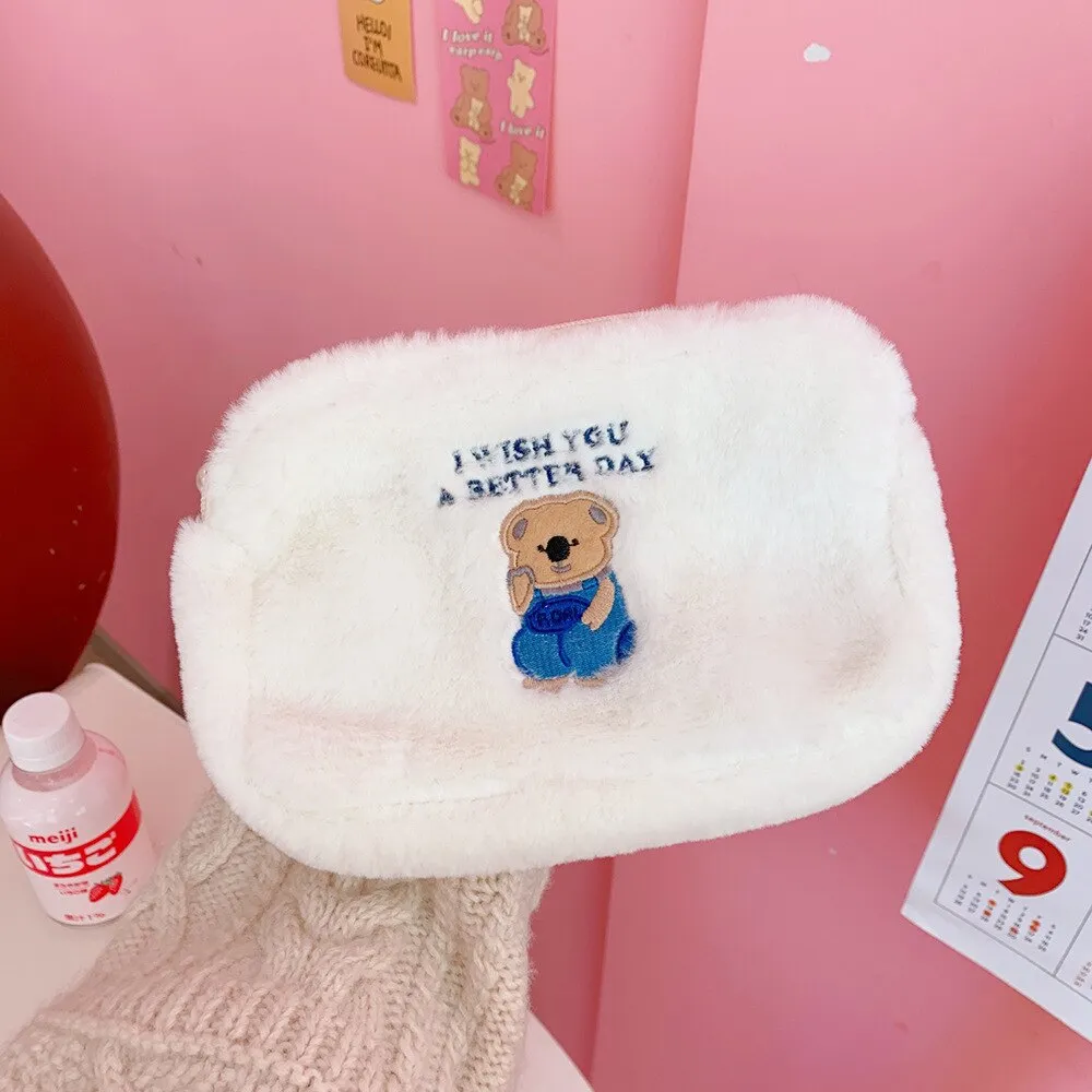 Cartoon Bear Embroidery  Clutch