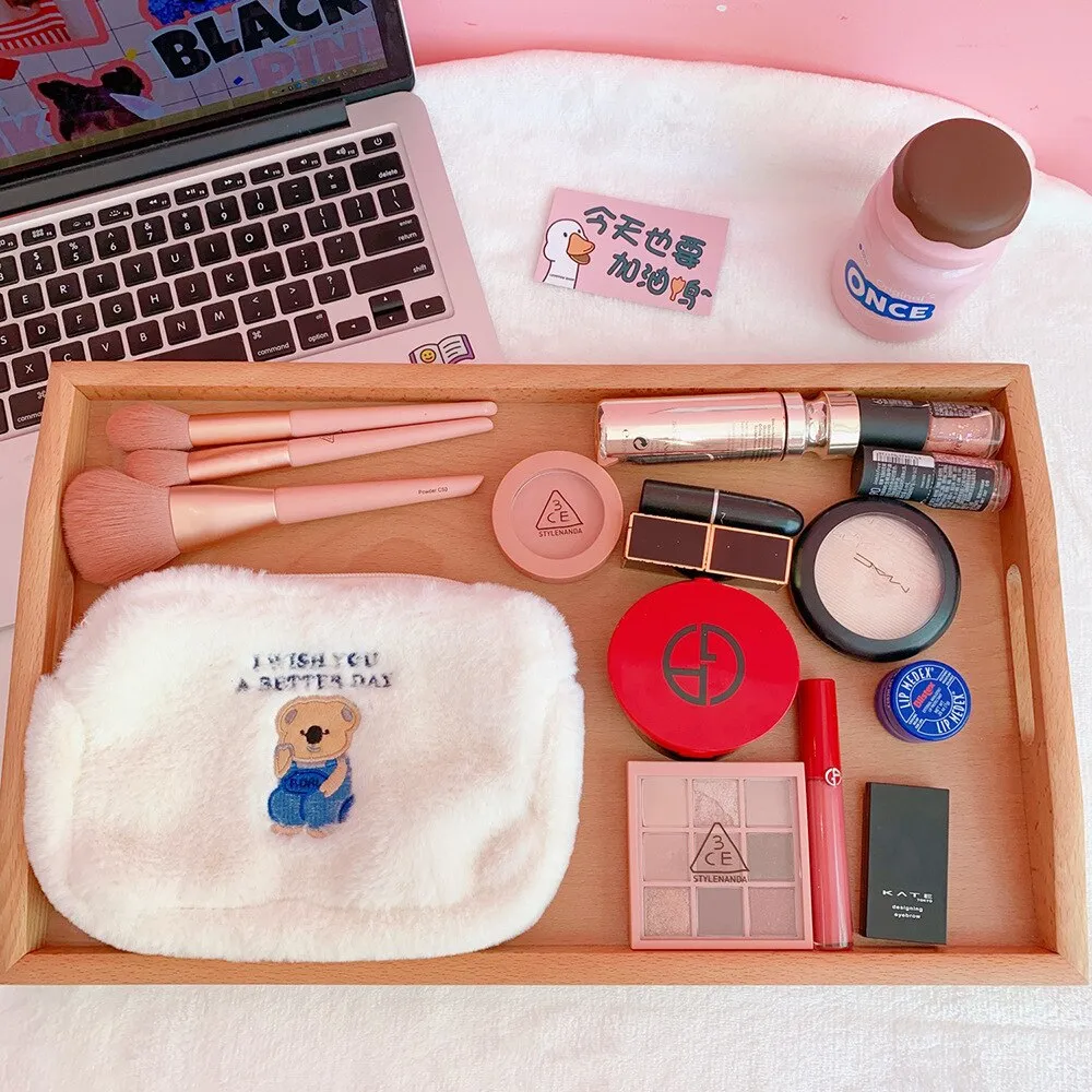 Cartoon Bear Embroidery  Clutch