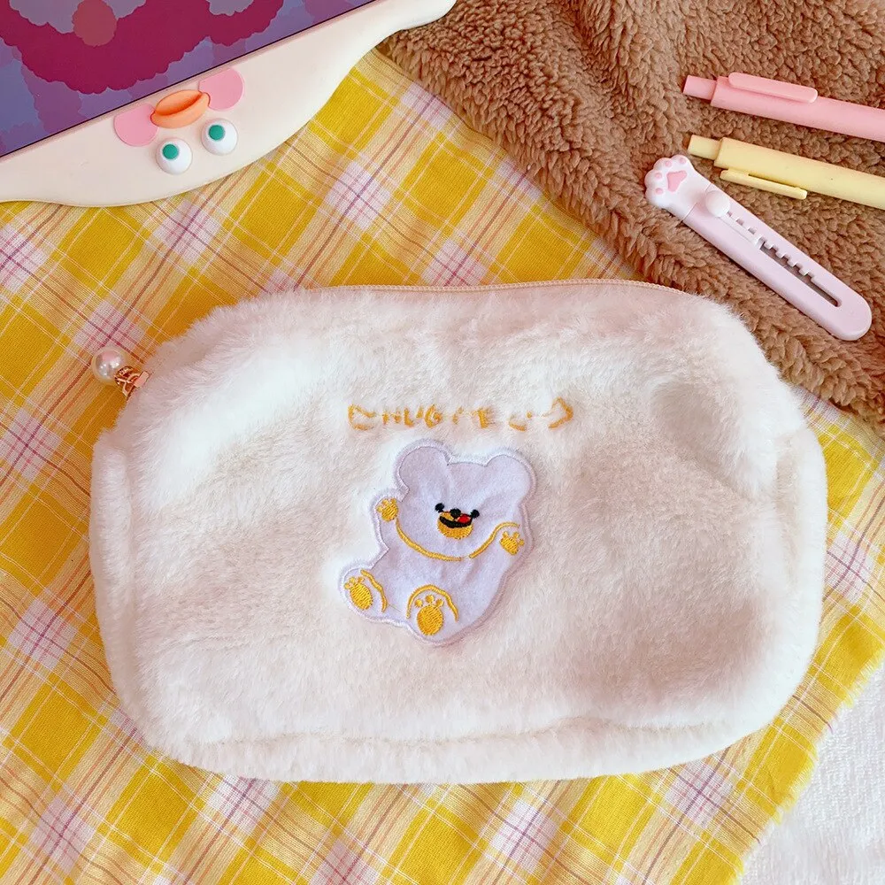 Cartoon Bear Embroidery  Clutch