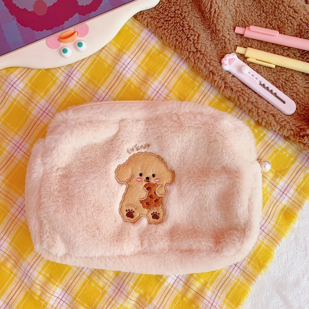 Cartoon Bear Embroidery  Clutch