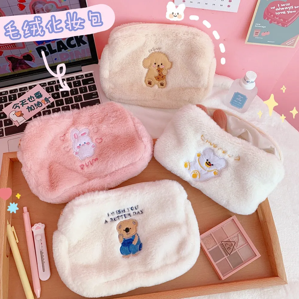 Cartoon Bear Embroidery  Clutch