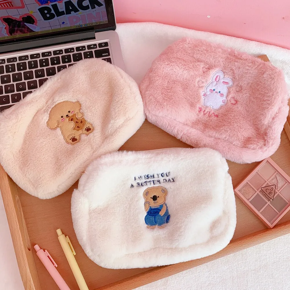 Cartoon Bear Embroidery  Clutch