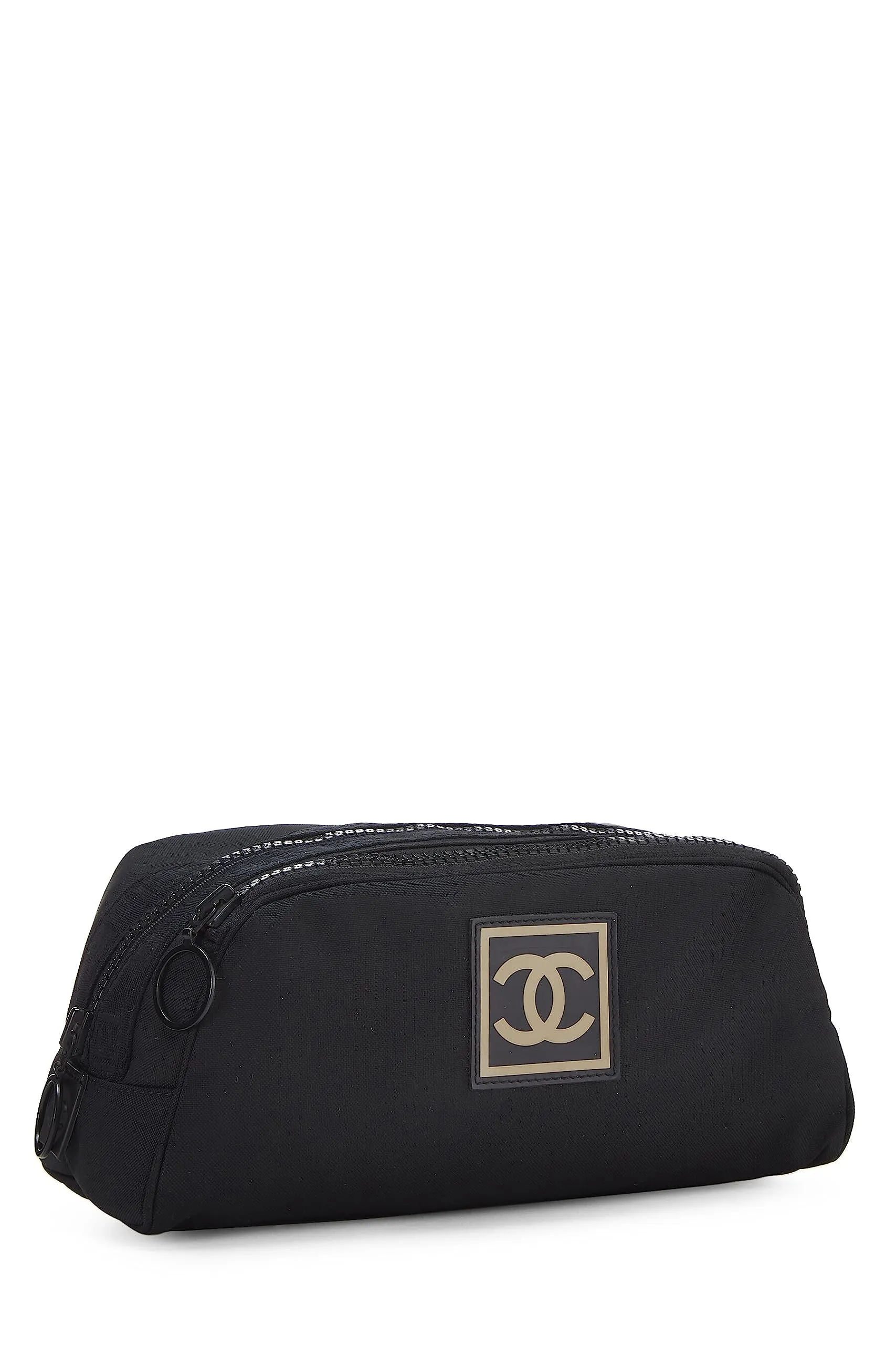 Chanel,  Black Sportline Nylon Zip Pouch, Black