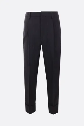 Classic Pinstripe Wool Dress Pants