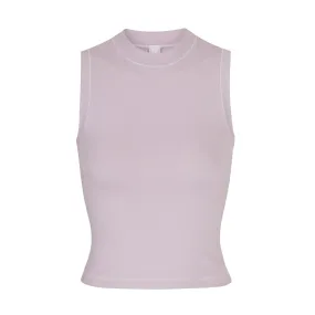 COTTON JERSEY MOCK NECK TANK | IRIS MICA