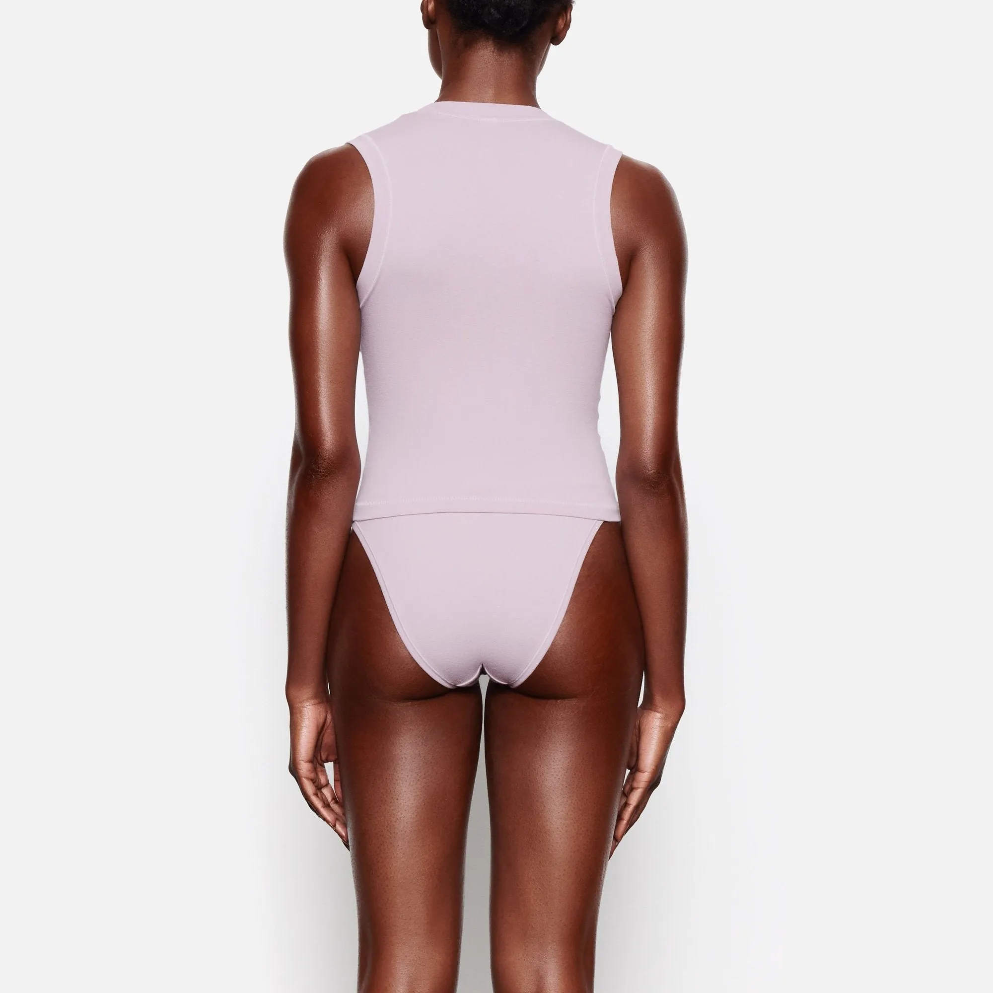 COTTON JERSEY MOCK NECK TANK | IRIS MICA