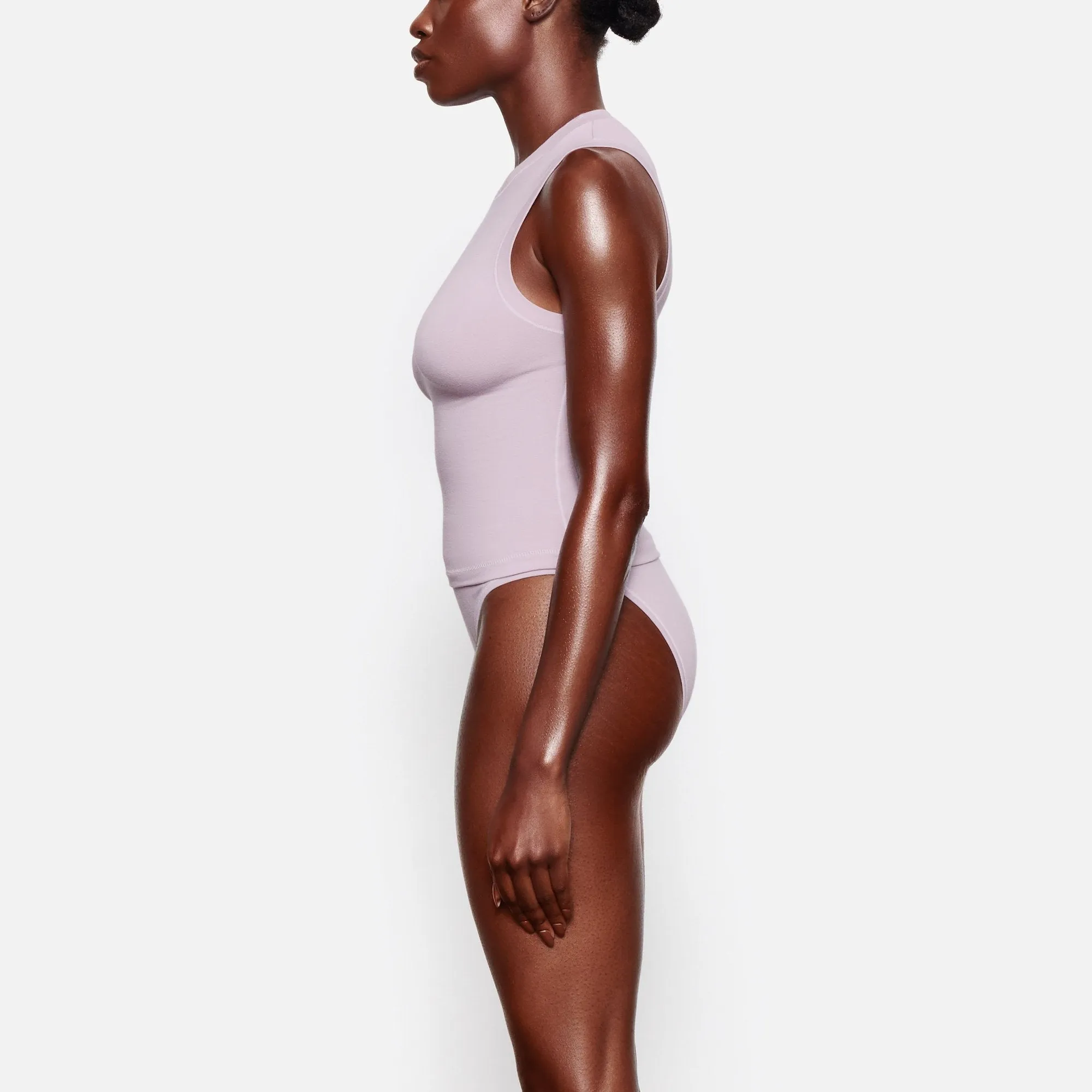 COTTON JERSEY MOCK NECK TANK | IRIS MICA