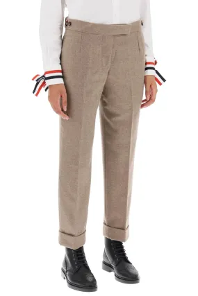 cropped wool-flannel pants
