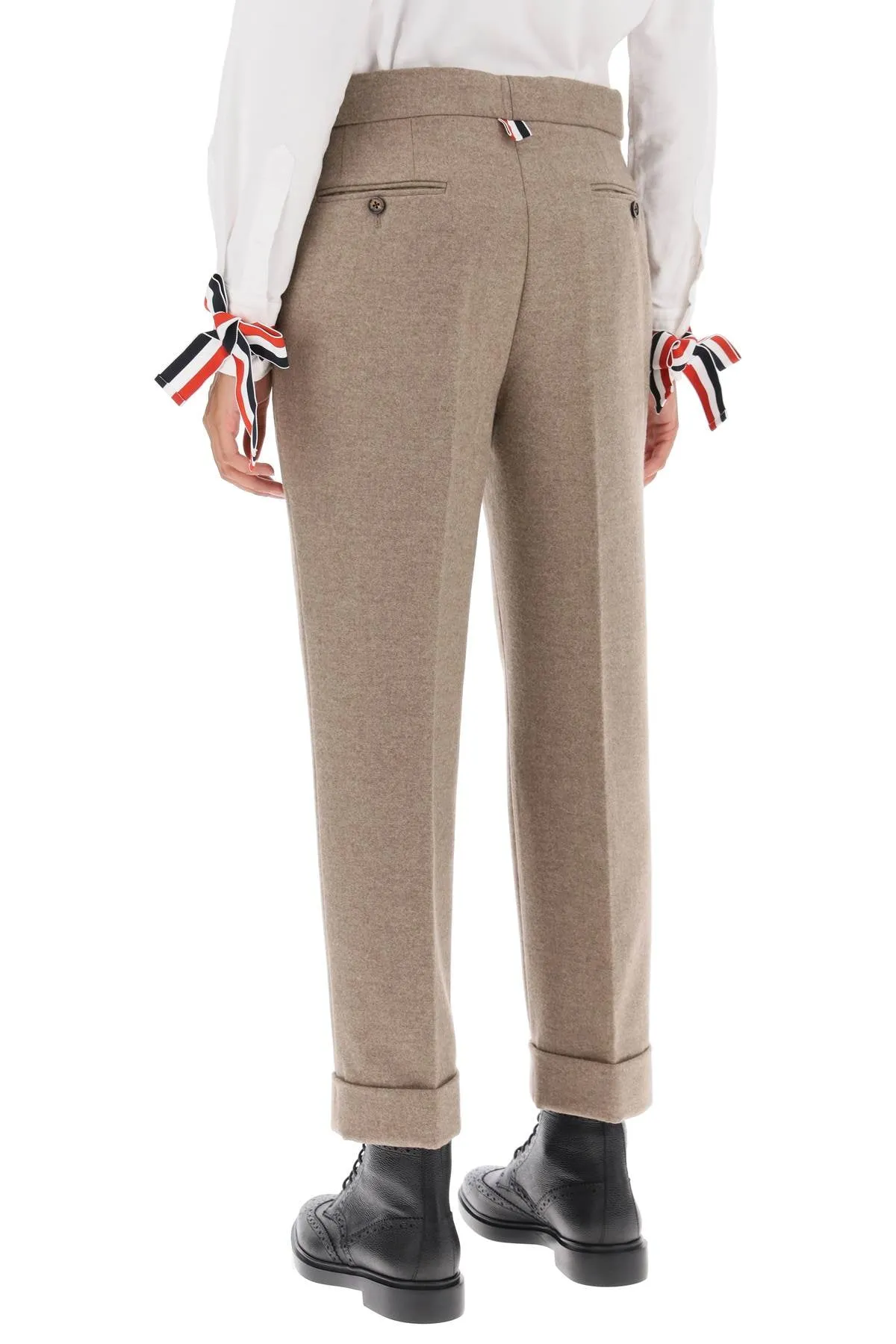 cropped wool-flannel pants
