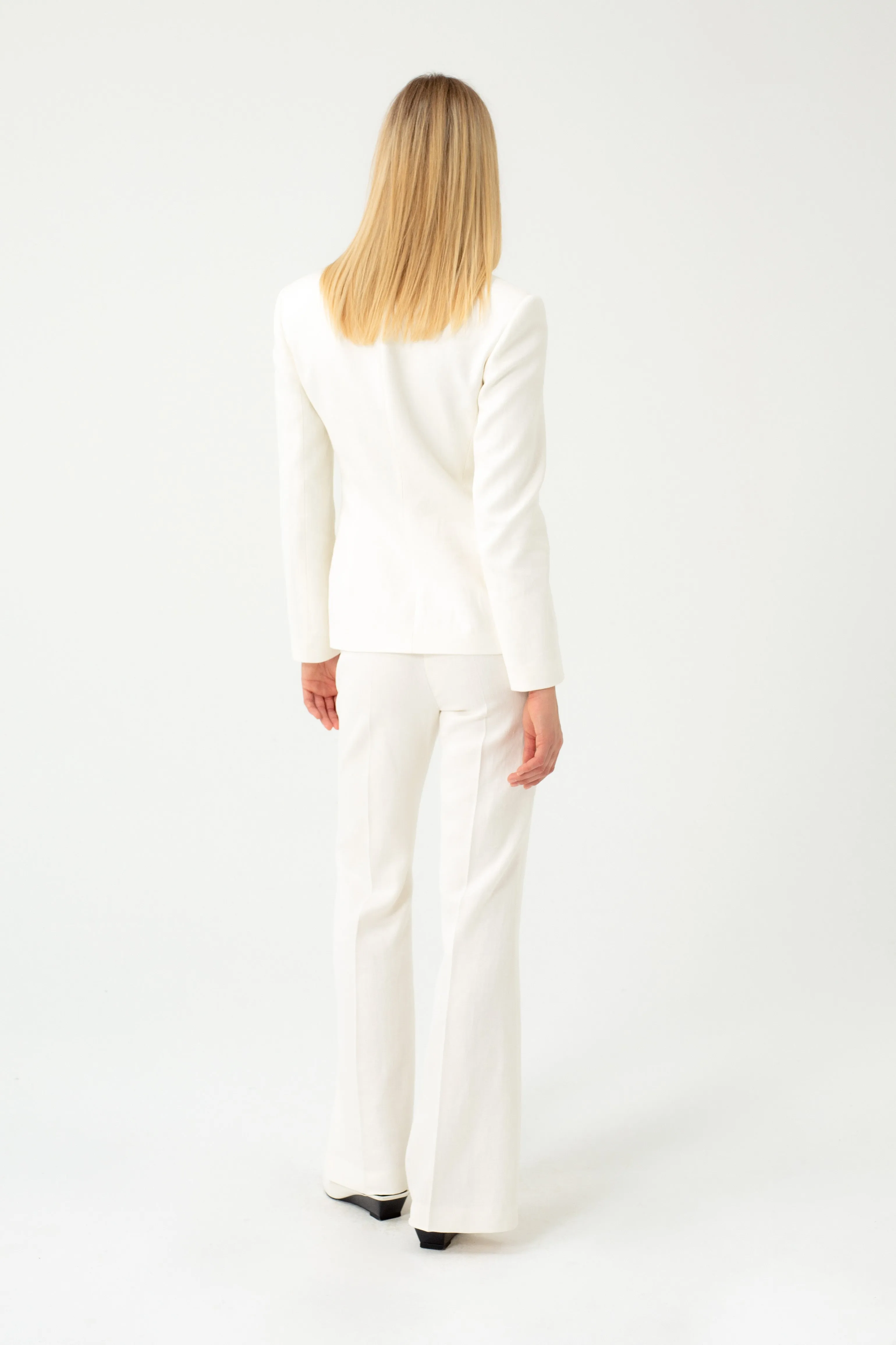 FLARED ECRU TROUSERS