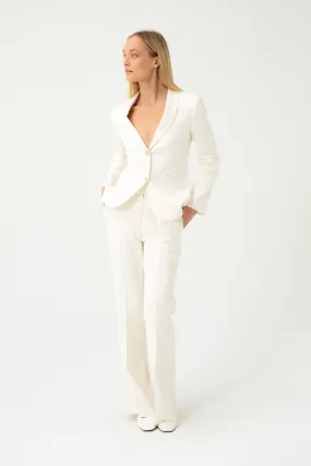 FLARED ECRU TROUSERS