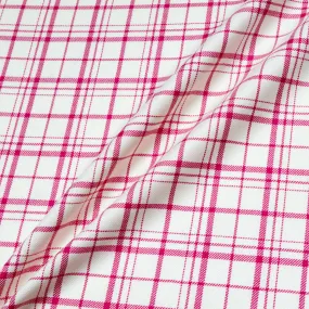 Fuchsia Pink & Off-White Pure Wool Tartan