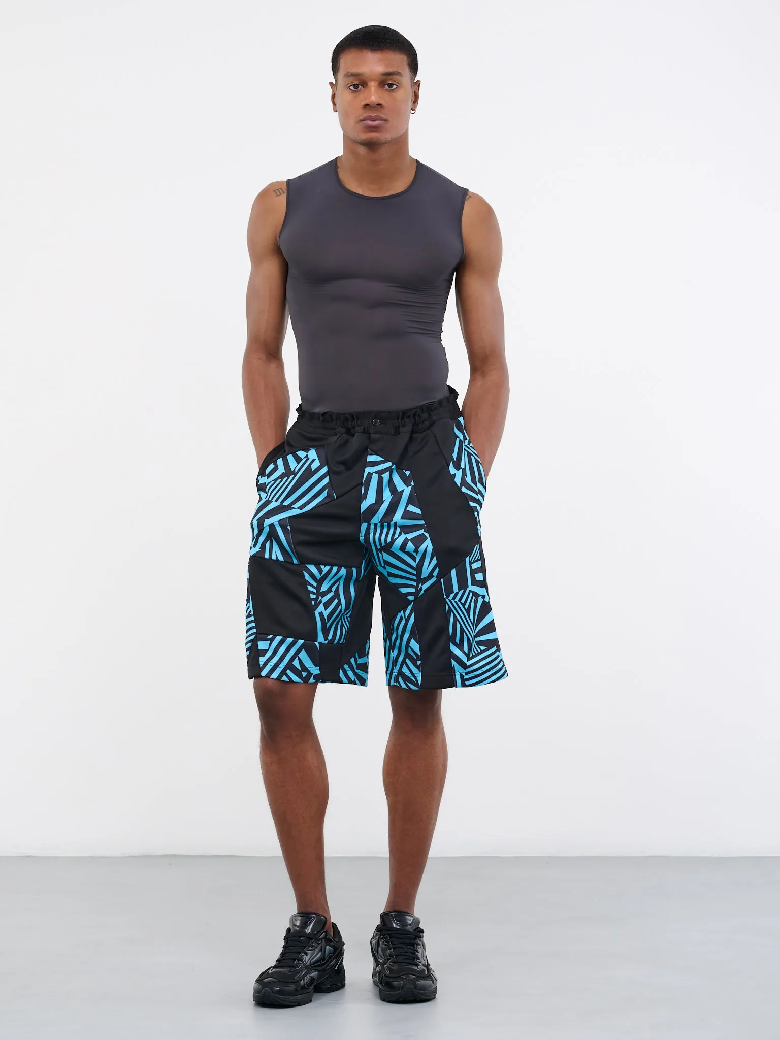 Geometric Tailored Shorts (PK-T017-051-BLUE)