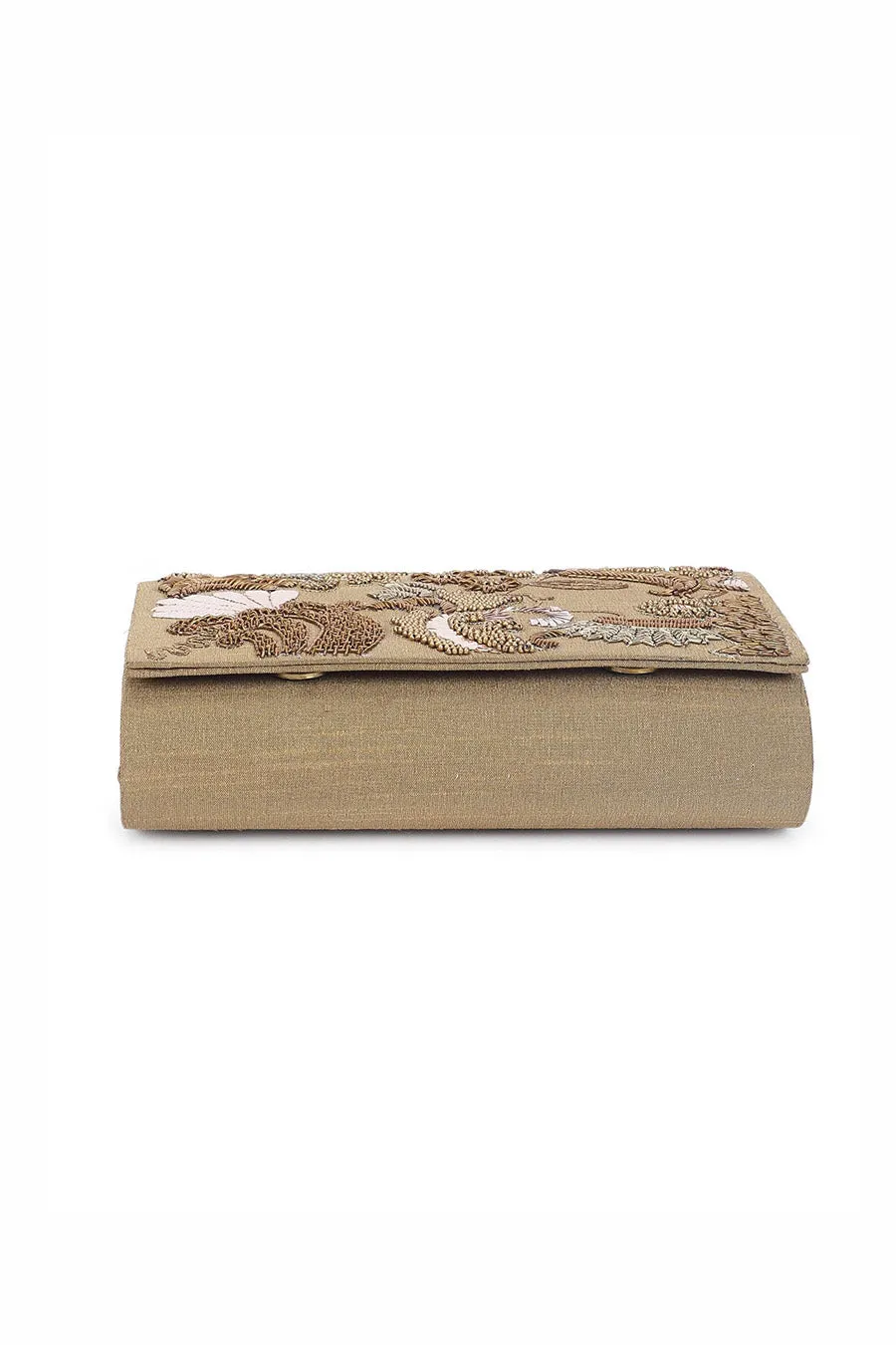 Gold Cleopatra Hand-Embroidered Clutch
