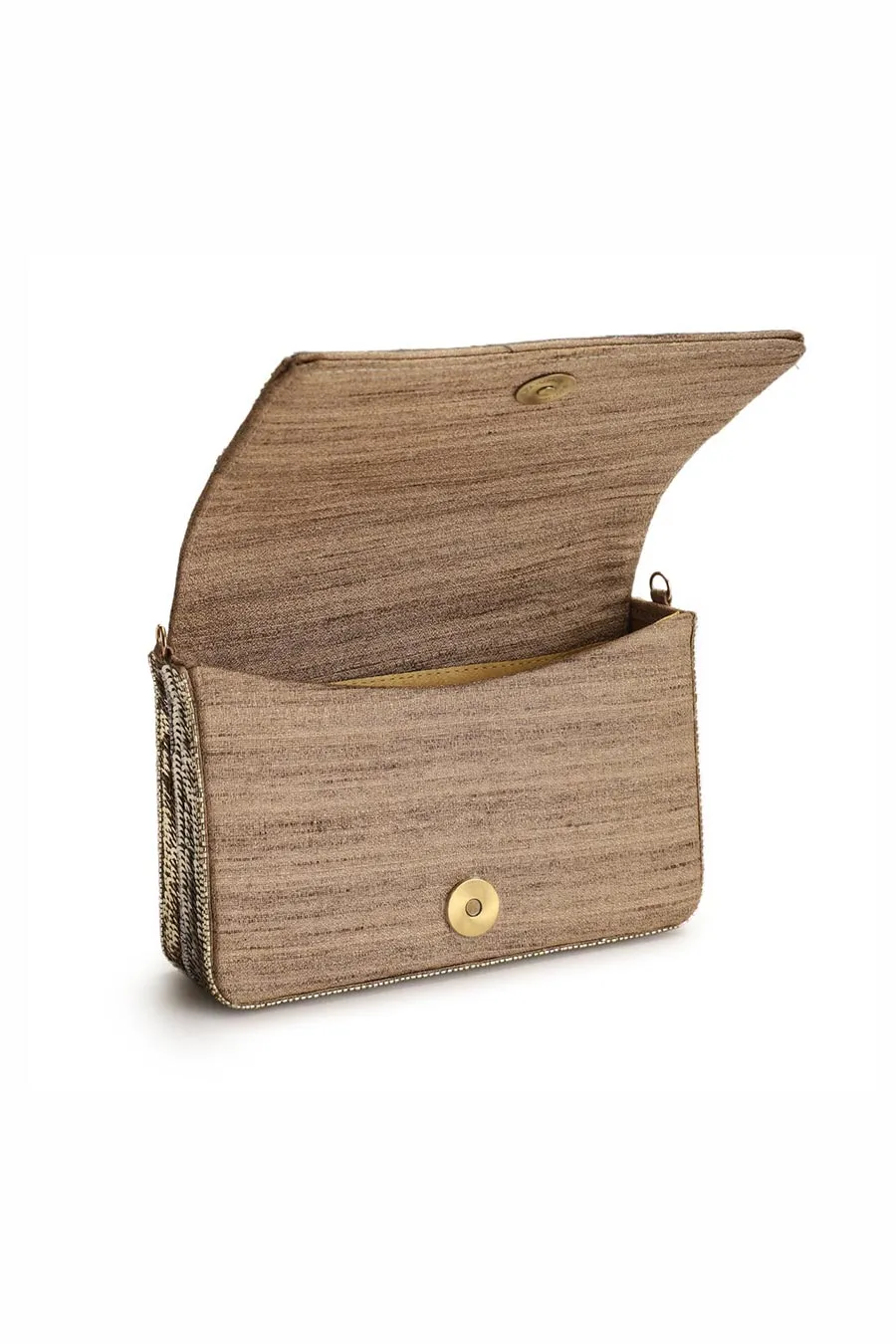 Gold Glitteratti Hand-Embroidered Clutch