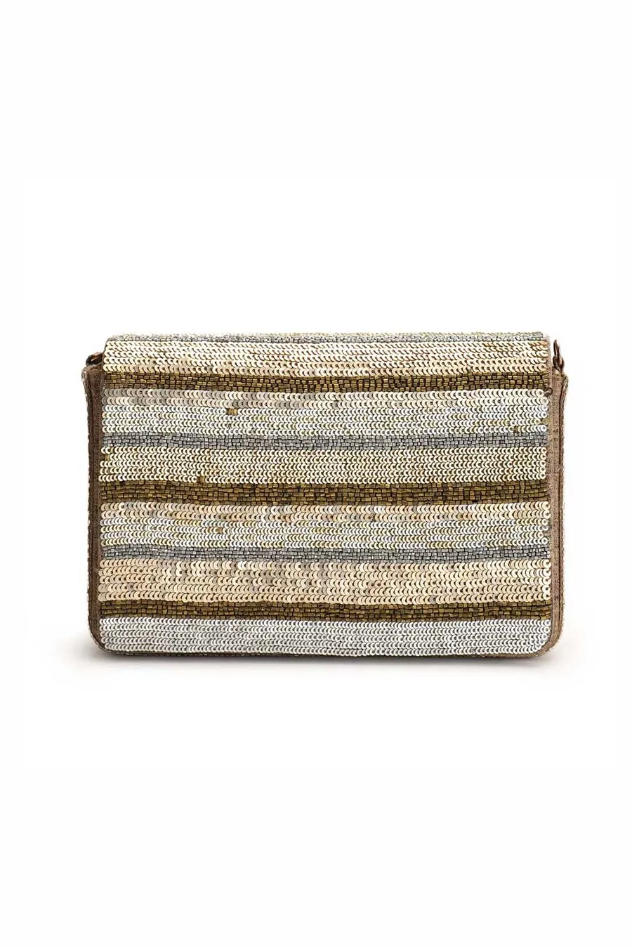 Gold Glitteratti Hand-Embroidered Clutch