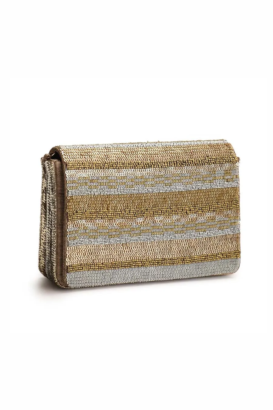 Gold Glitteratti Hand-Embroidered Clutch