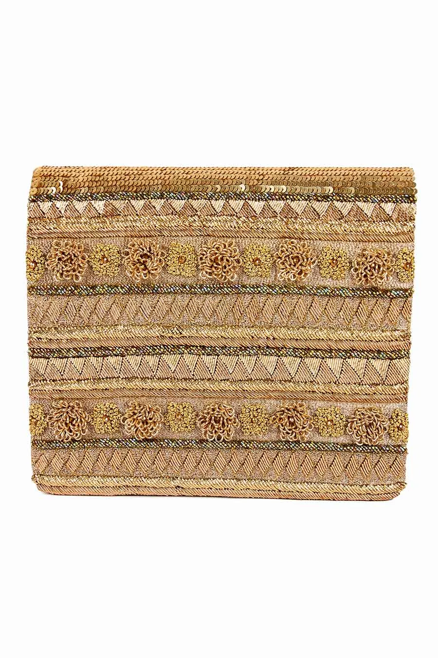Gold Khwabeeda Hand-Embroidered Clutch