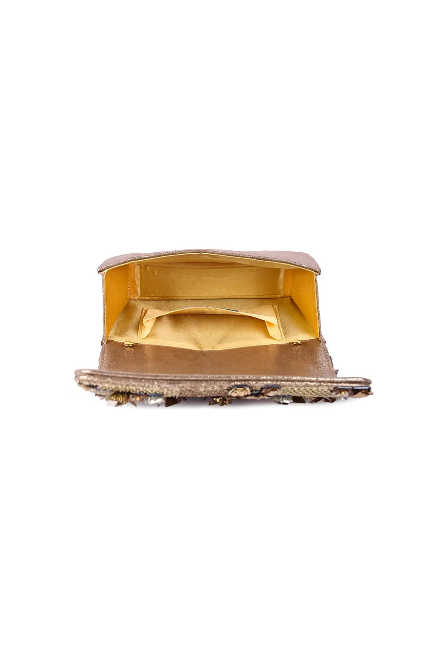 Gold Shaamali Hand-Embroidered Clutch